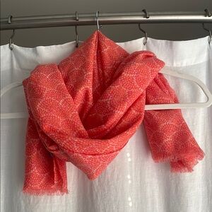 J. McLaughlin Coral Catalina Patterned Scarf NWOT